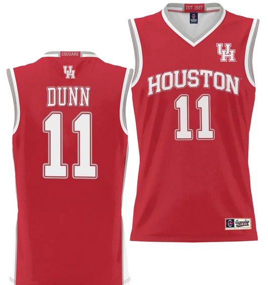 Damian Dunn Jersey #11 Houston Cougars NIL College Basketball Lightweight Red