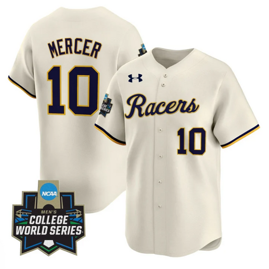 Dustin Mercer Jersey #10 Murray State Racers 2025 World Series Stitched Cream
