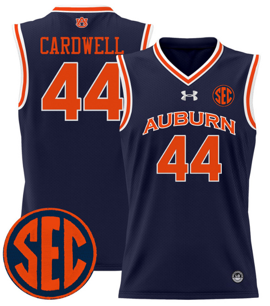 Dylan Cardwell Jersey #44 Auburn Tigers 2024 Lightweight Basketball Navy
