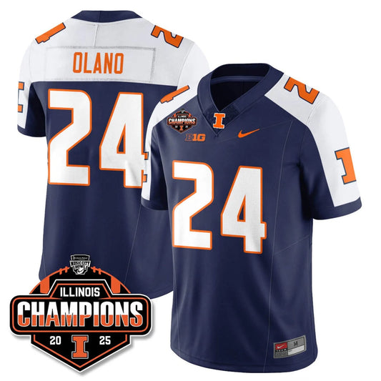David Olano Jersey #24 Illinois Fighting 2025 Music City Bowl Champions Stitched