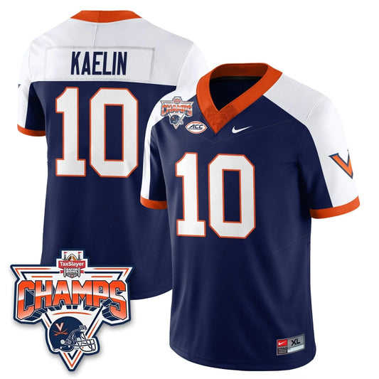 Daniel Kaelin Jersey #10 Virginia Cavaliers 2025 Gator Bowl Champions
