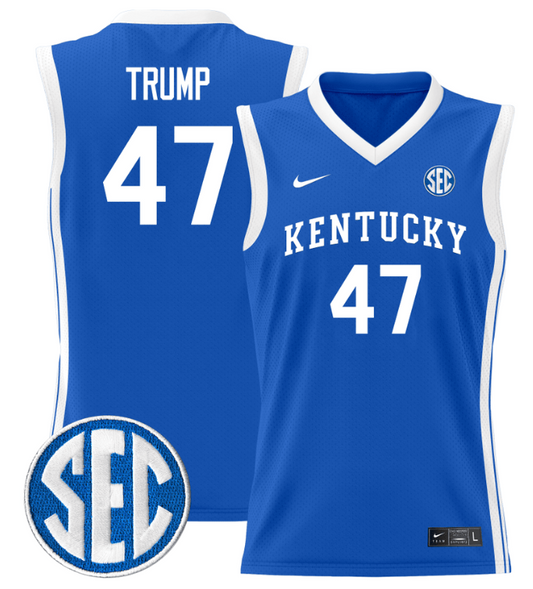 Donald Trump Jersey #47 Kentucky Wildcats Lightweight Basketball Royal