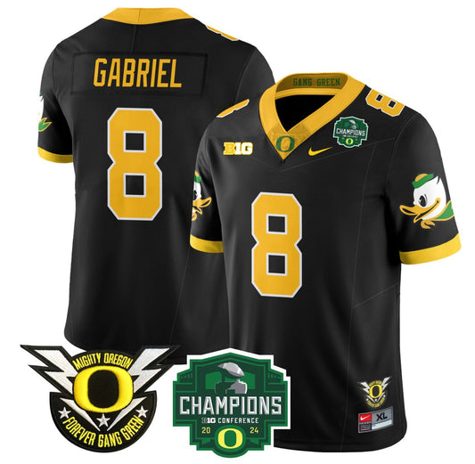 Dillon Gabriel Jersey #8 Oregon Ducks 2024 Big Ten Champions Football Black