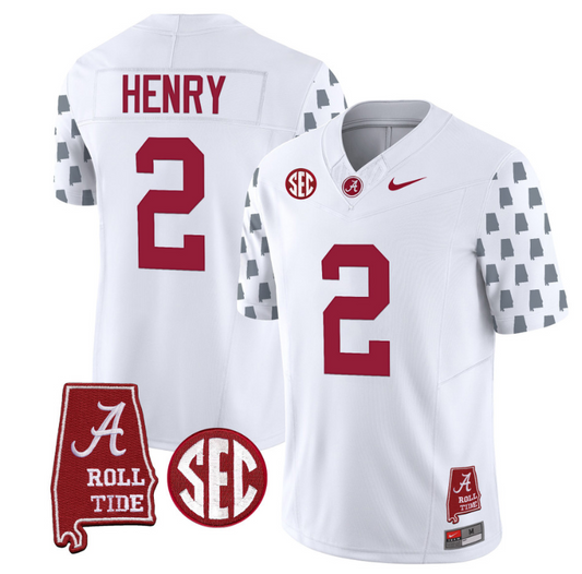 Derrick Henry Jersey #2 Alabama Crimson Tide Vapor College Football Limited Stitched White