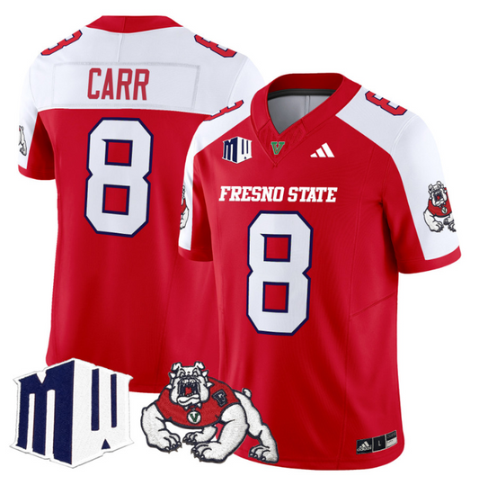 David Carr Jersey #8 Fresno State Bulldogs 2024 Stitched Red Alternate