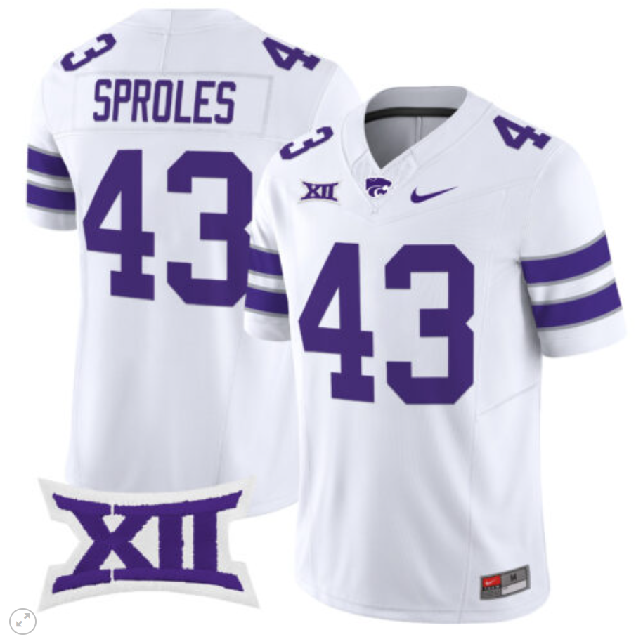 Darren Sproles Jersey #43 Kansas State Wildcats Vapor Limited Football White