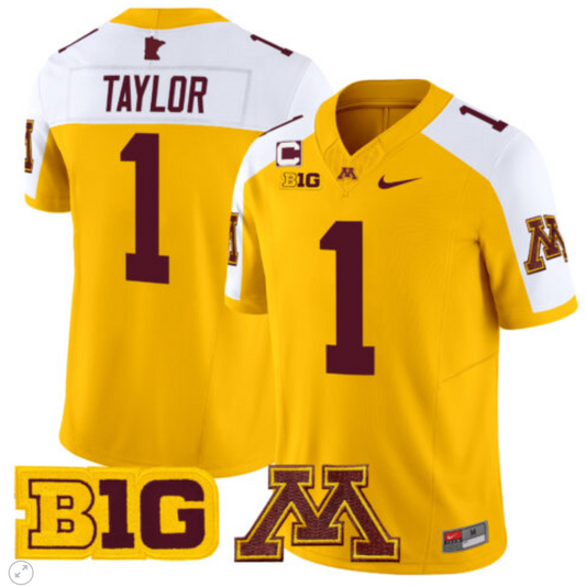 Darius Taylor Jersey #1 Minnesota Golden Gophers Vapor Limited Football Gold Alternate