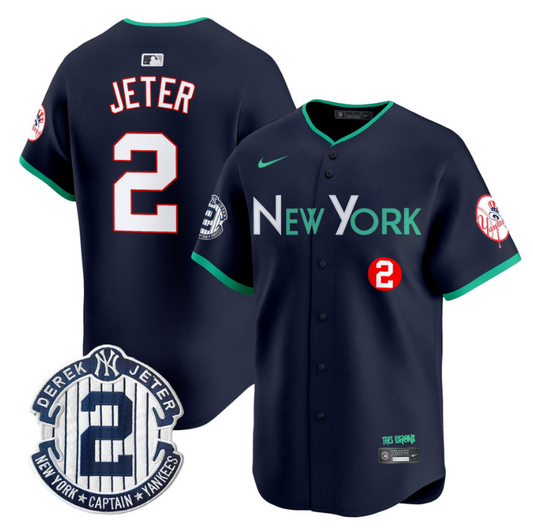 Derek Jeter Jersey #2 New York Yankees City Connect Vapor Premier Limited Stitched Navy