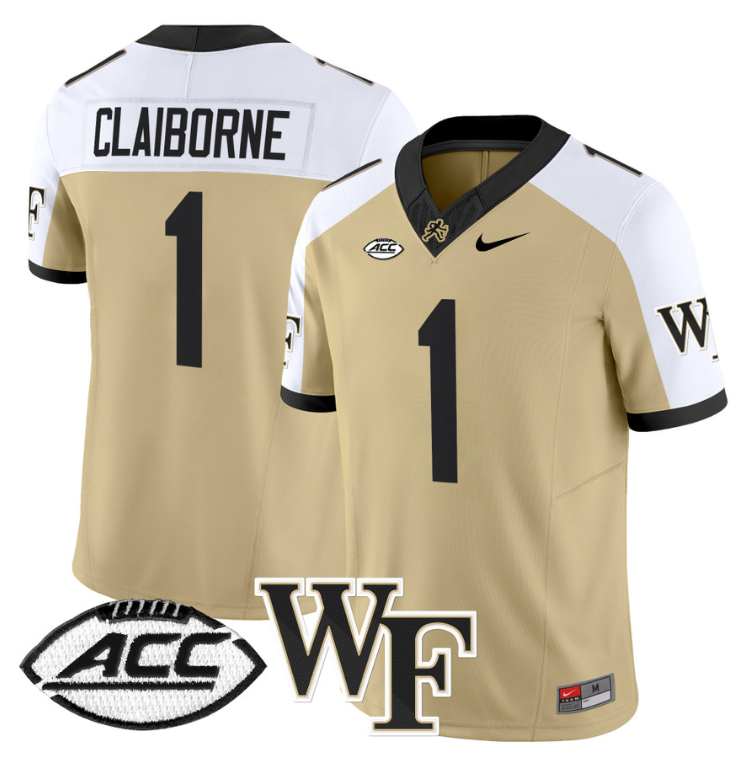 Demond Claiborne Jersey #1 Wake Forest Demon Deacons 2024 Stitched White
