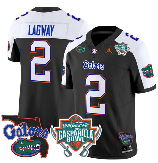 DJ Lagway Jersey #2 Florida Gators 2025 Gasparilla Bowl Patch Black Alternate