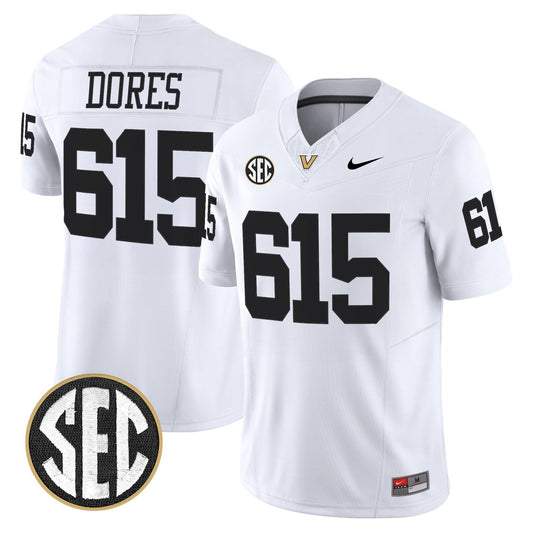 Dores Jersey #615 Vanderbilt Commodores 2025 Limited Stitched White