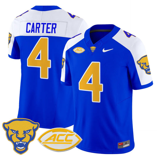 Daniel Carter Jersey #4 Pittsburgh Panthers 2025 Limited Stitched Royal Alter
