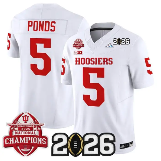 D'Angelo Ponds Jersey #5 Indiana Hoosiers 2026 All Stitched White