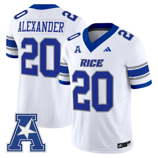 Daelen Alexander Jersey #20 Rice Owls 2025 Vapor Limited Stitched