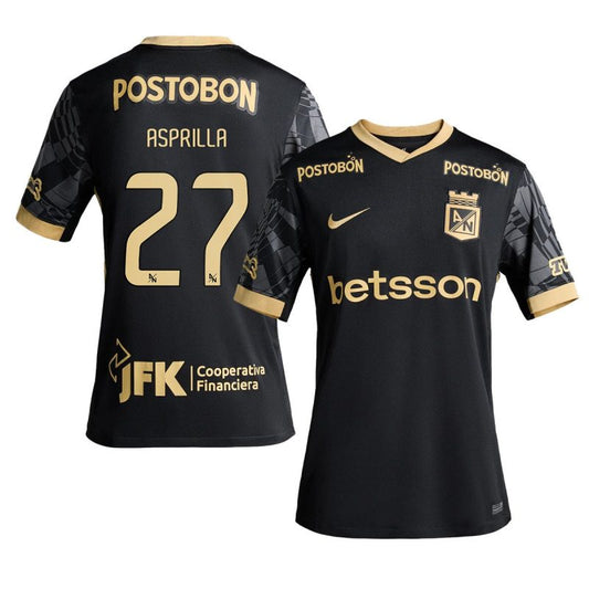Dairon Asprilla 27 Atlético Nacional 2025-26 Away Men Jersey – Black