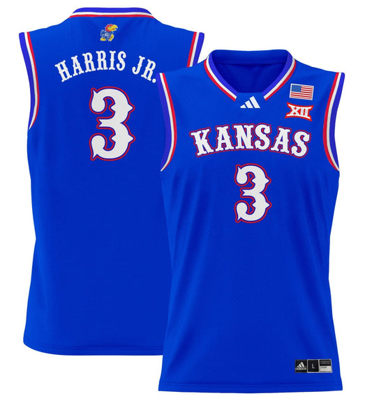 Dajuan Harris Jr Jersey #3 Kansas Jayhawks 2024 Lightweight Basketball Royal