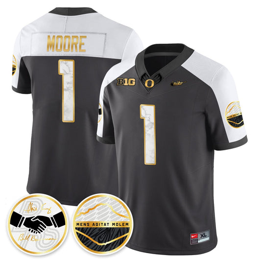 Dakorien Moore Jersey #1 Oregon Ducks 2025 Shoe Duck Stitched Black Alter