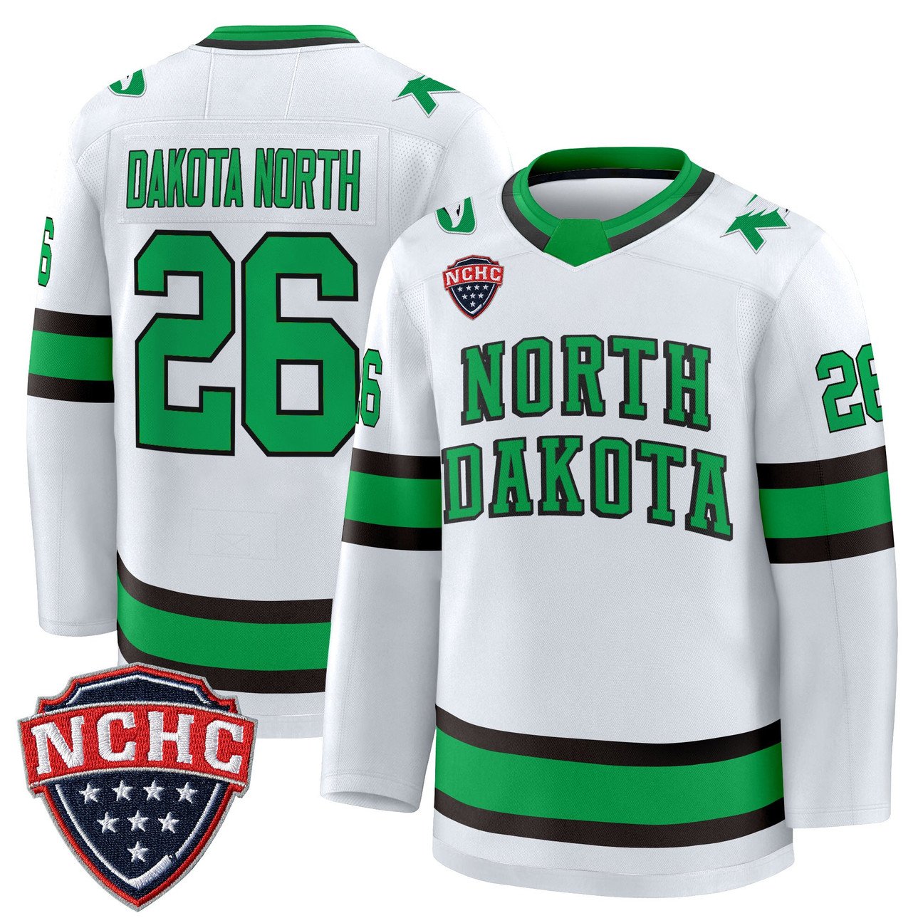 Dakota North Jersey #26 North Dakota Fighting Hawks 2025-26 Stitched