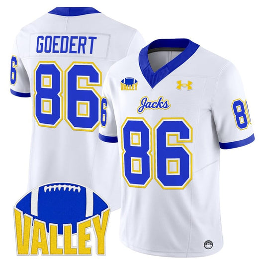 Dallas Goedert Jersey #86 South Dakota State Jackrabbits 2025 Stitched White
