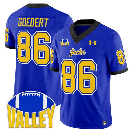 Dallas Goedert Jersey #86 South Dakota State Jackrabbits 2025 Stitched Blue