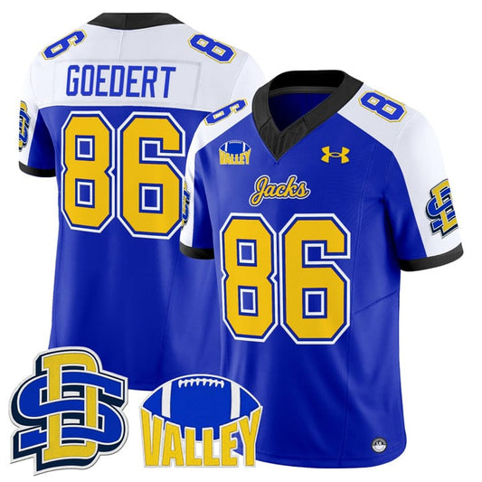Dallas Goedert Jersey #86 South Dakota State Jackrabbits 2025 Stitched Blue Alter