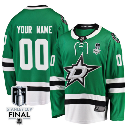 Dallas Stars 2025 STANLEY CUP Final Patch Home Men Custom Jersey Green