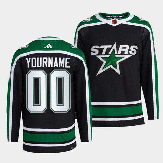 Dallas Stars Active Player Custom 2022 Black Reverse Retro 2.0 Stitched Jersey
