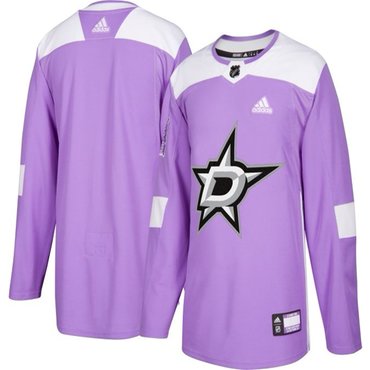 Dallas Stars Purple Pink Custom Hockey Fights Cancer Practice Jersey