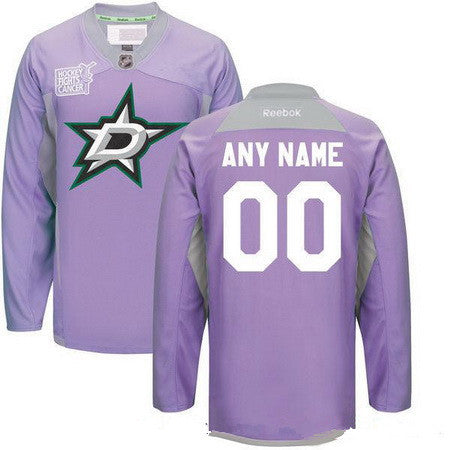 Dallas Stars Purple Pink Custom Reebok Hockey Fights Cancer Practice Jersey