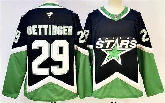 Dallas Stars #29 Jake Oettinger Black 2025-26 Alternate Stitched Hockey Jersey