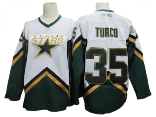 Dallas Stars #35 Marty Turco White 2000's Vintage CCM Jersey