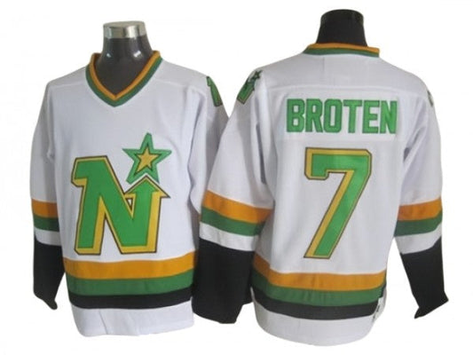 Dallas Stars #7 Neal Broten 1980's Vintage CCM Jersey - White