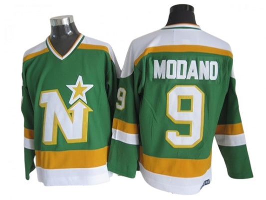 Dallas Stars #9 Mike Modano 1980's Vintage CCM Jersey - Green