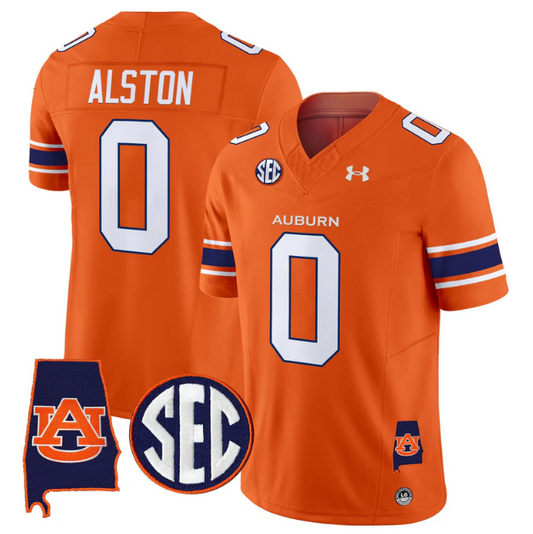 Damari Alston Jersey #0 Auburn Tigers 2025 Alabama Patch Stitched Orange