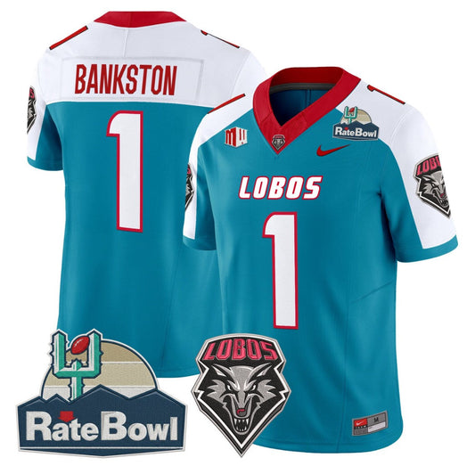 Damon Bankston Jersey #1 New Mexico Lobos 2025 Rate Bowl Vapor Stitched