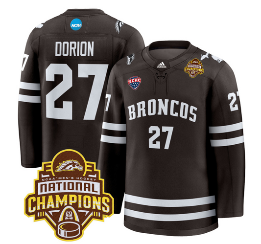 Dan Dorion Jersey #27 Western Michigan Broncos 2025 National Champions Patch Premium Stitched Brown