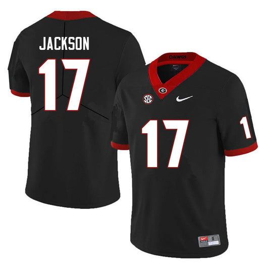 Dan Jackson Jersey #17 Georgia Bulldogs College Football Black Stitched