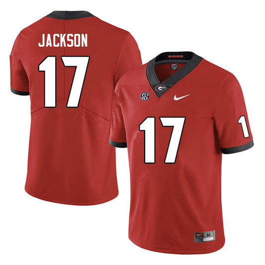Dan Jackson Jersey #17 Georgia Bulldogs College Football Red