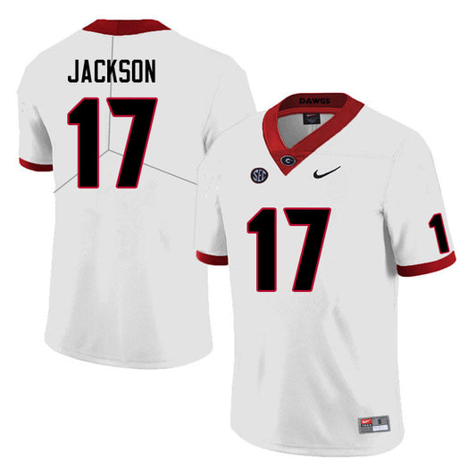 Dan Jackson Jersey #17 Georgia Bulldogs College Football White Stitched
