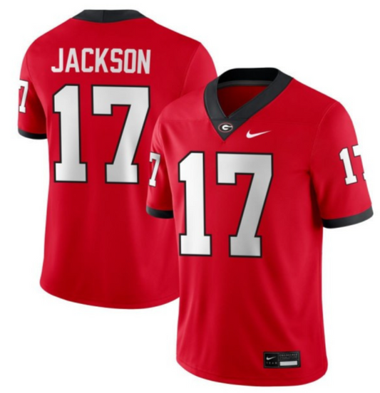 Dan Jackson Jersey #17 Georgia Bulldogs NCAA College Football Stitched Red