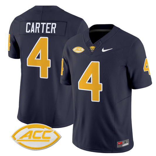 Daniel Carter Jersey #4 Pittsburgh Panthers 2025 Limited Stitched Navy