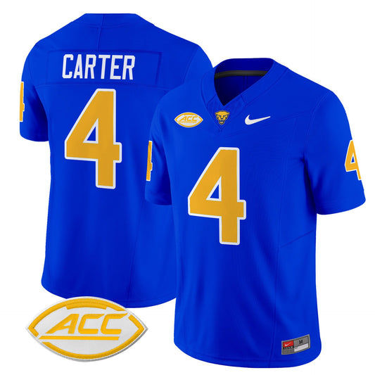 Daniel Carter Jersey #4 Pittsburgh Panthers 2025 Limited Stitched Royal