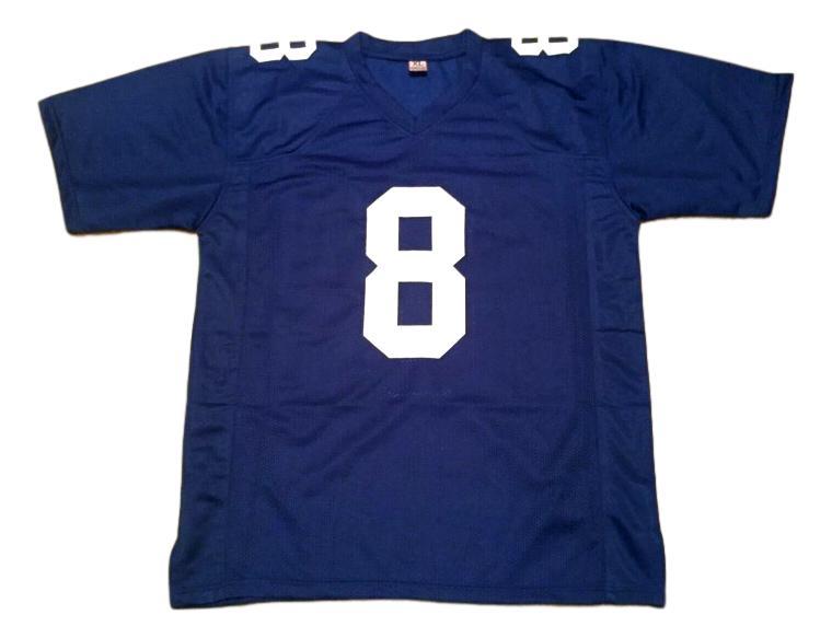 Daniel Jones Jersey #8 Custom Unsigned Football Stitched Blue