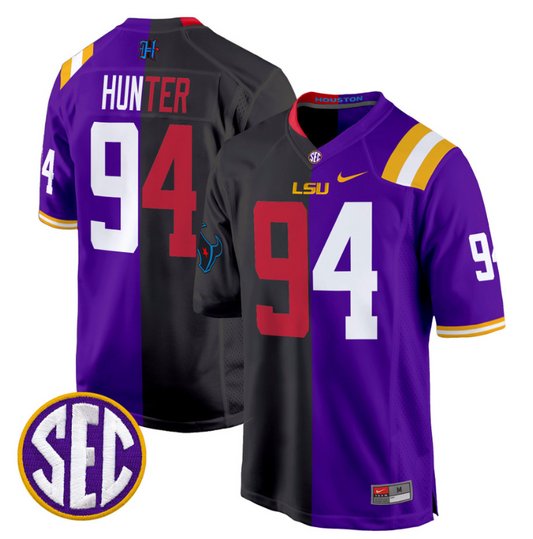 Danielle Hunter Jersey #94 LSU Tiger Split Game College Football Stitched