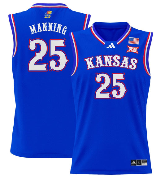 Danny Manning Jersey #25 Kansas Jayhawks 2024 Lightweight Basketball Royal (Copy)