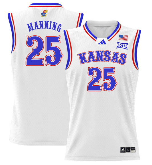 Danny Manning Jersey #25 Kansas Jayhawks 2024 Lightweight Basketball White