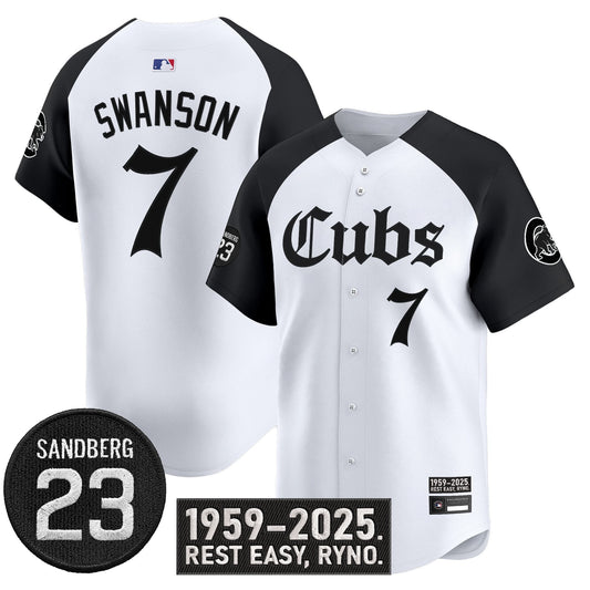 Dansby Swanson Jersey #7 Chicago Cubs Ryne Sandberg Tribute Stitched Alternate