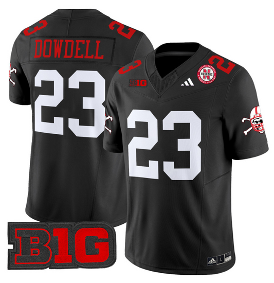 Dante Dowdell Jersey #23 Nebraska Cornhuskers 2024 Vapor V2 Football Black