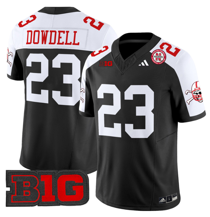 Dante Dowdell Jersey #23 Nebraska Cornhuskers 2024 Vapor V2 Football Black Alternate