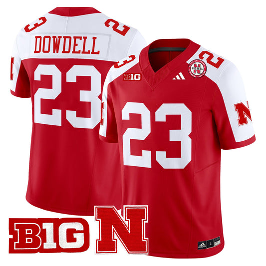 Dante Dowdell Jersey #23 Nebraska Cornhuskers 2025 Stitched Scarlet Alternate